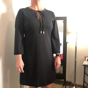 Black and gold dress.